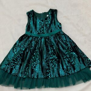 Rare Editions Emerald Green Sequin Dress for toddler! Adorable! (Mlb)